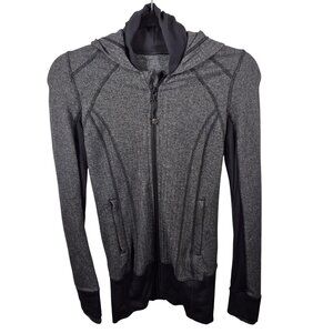 Lululemon Jacket Womens 2 Gray Full Zip Hoodie Daily Practice Athletic Workout
